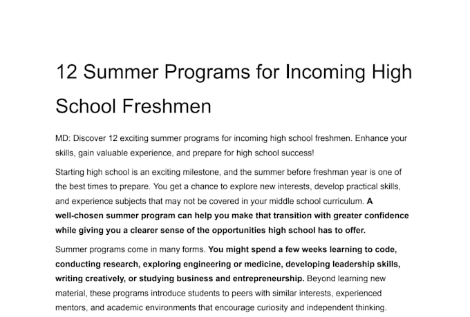 write SEO blog posts for edtech and college prep brands